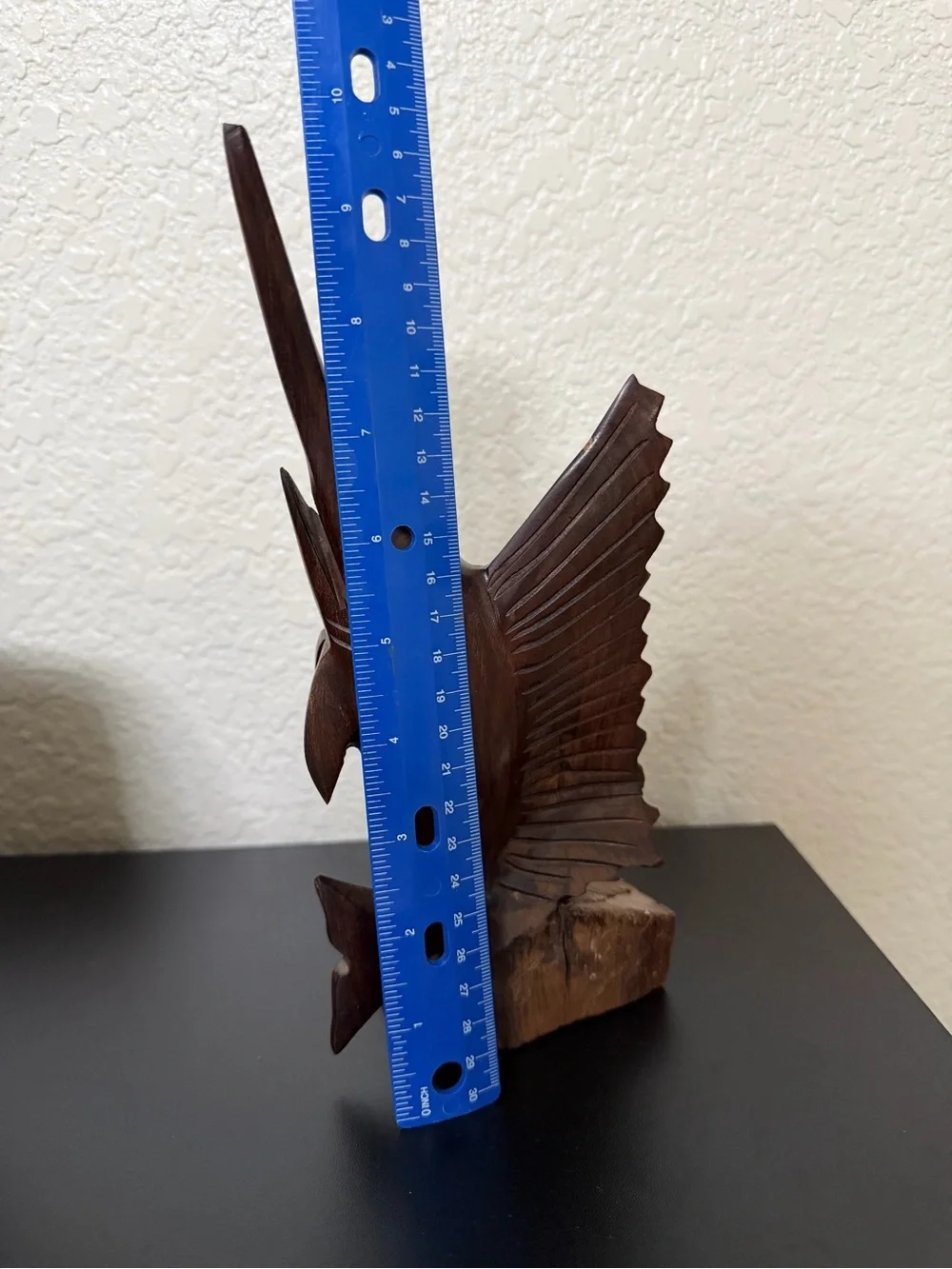 Hand-Carved Brown Wooden Marlin / Sword Fish Decorative Pet Fish Accent